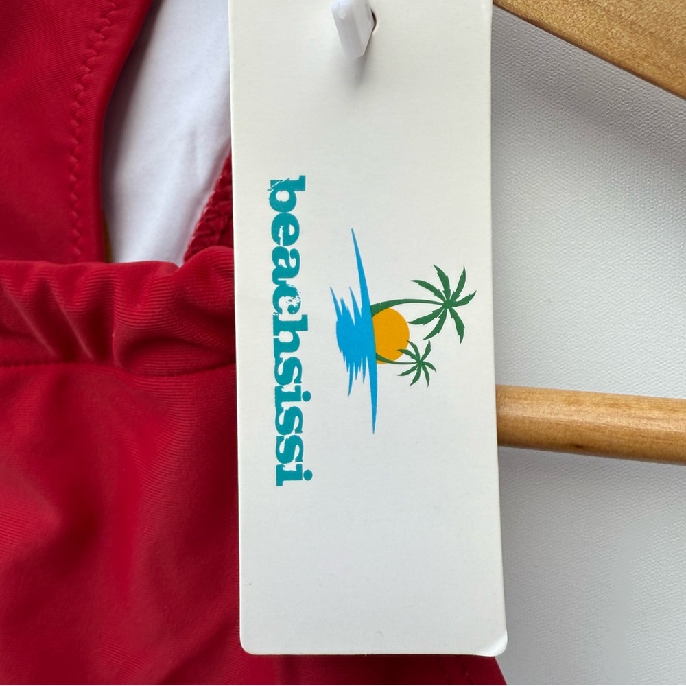 Beachsissi Fashion Wine Red Halter Neck Tankini Set - Picture 12 of 15